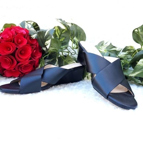 Cole Haan Black Leather Wedge Platform Grand 360 Criss- cross - Picture 3 of 10